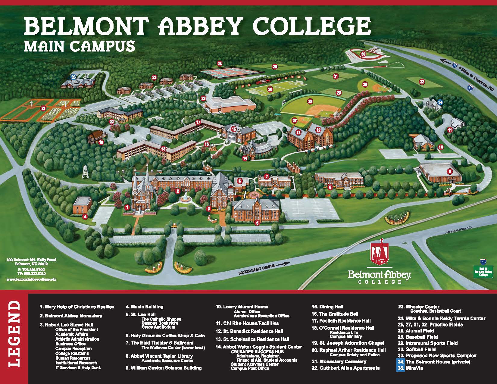 Belmont Abbey College Campus Map Belmont Abbey College | Campus Map