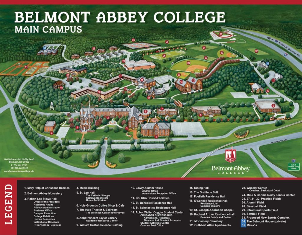 Map of Belmont Abbey