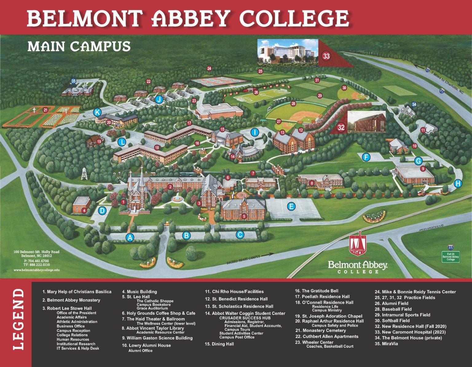 Campus Map Belmont Abbey College