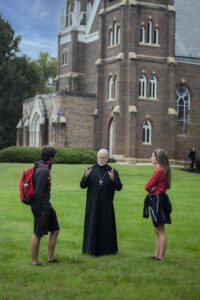 Abbot Placid with Students