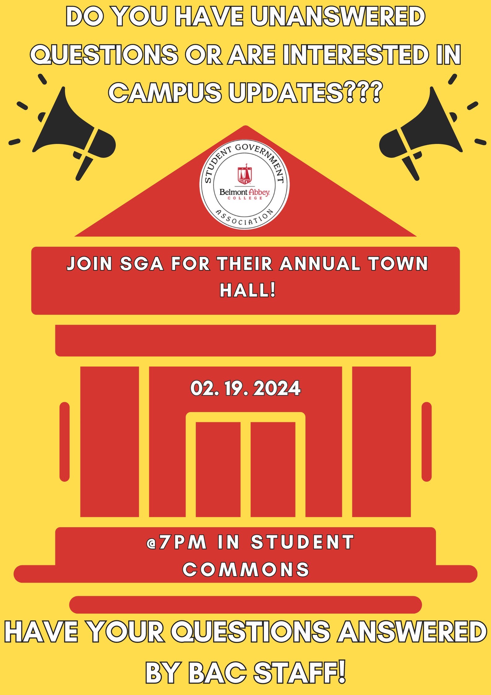 SGA Town Hall - Belmont Abbey College
