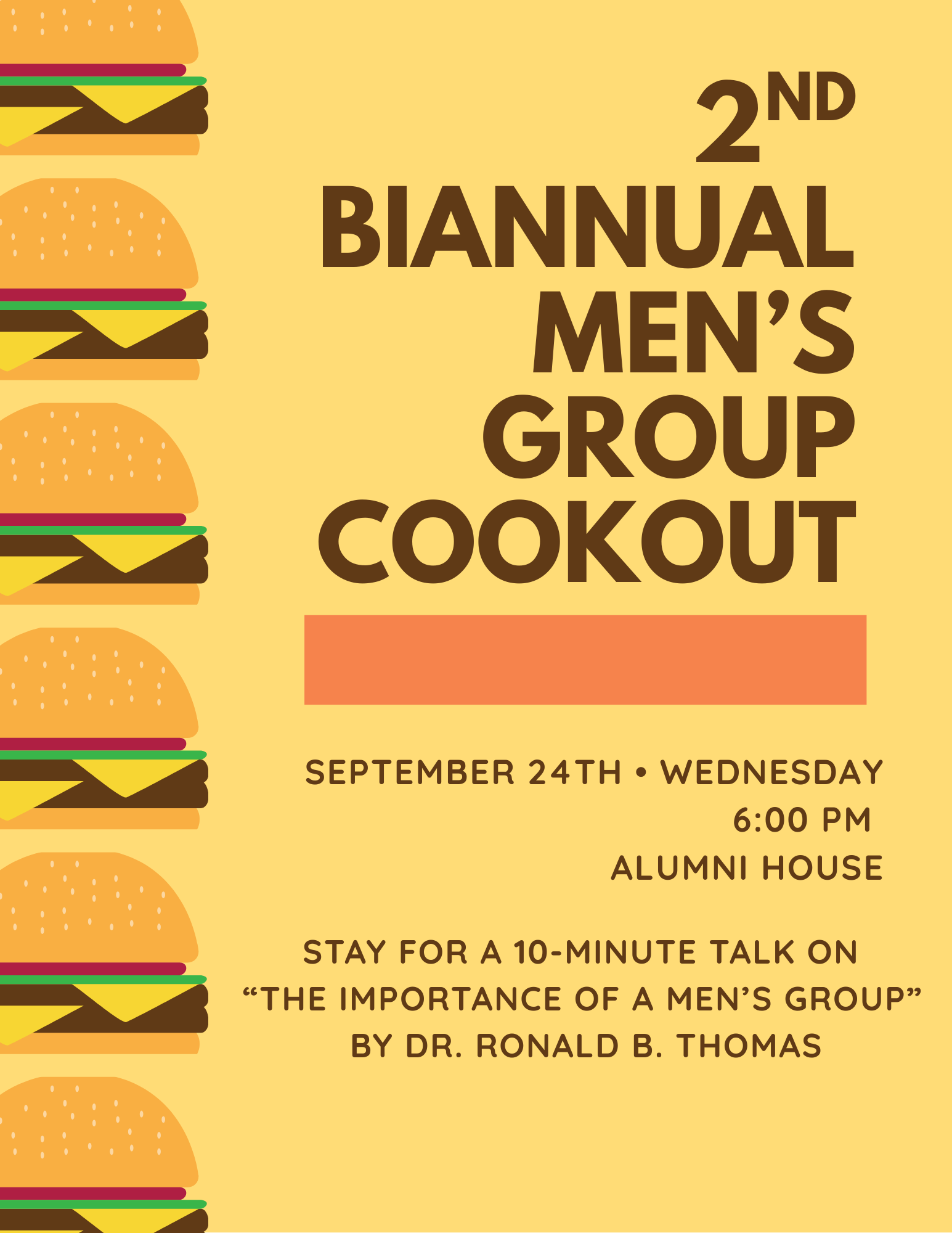 Men’s Group 2nd Biannual Cookout